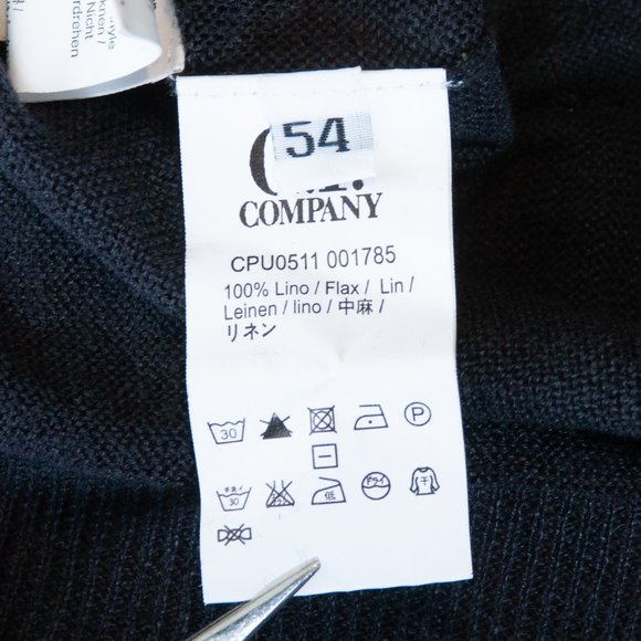 CP Company Gray Linen V-Neck Sweater Large - Picture 4 of 4